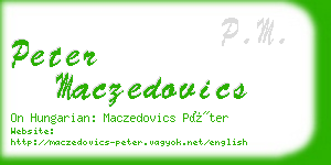 peter maczedovics business card